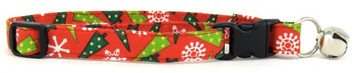 Wacky Christmas Trees Cat Collar