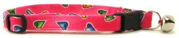 Hot Pink Hearts Cat Collar