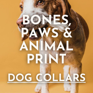 Bones, Paws & Animal Print Dog Collars