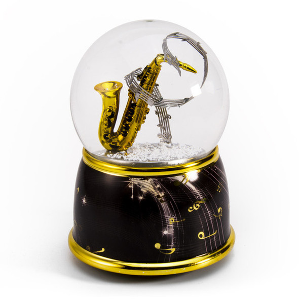 Melodic Saxophone Serenade Musical Water Globe