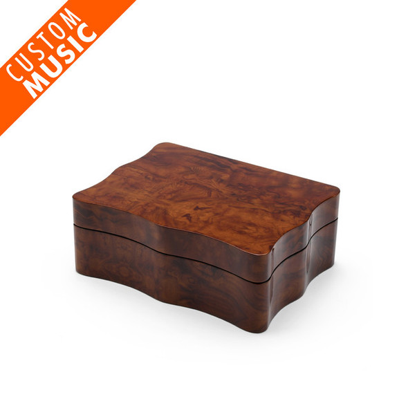 Grand Scallop Shaped Wooden Music Jewelry Box with Custom USB Sound Module