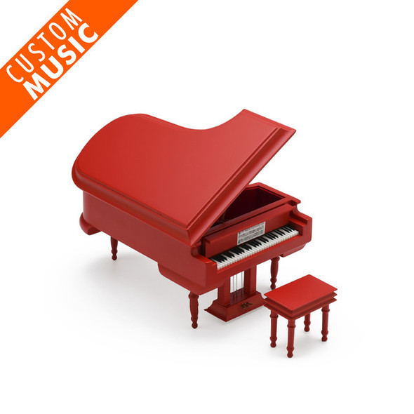 Red Symphony Mini USB Sound Module Grand Piano with Matching Bench"