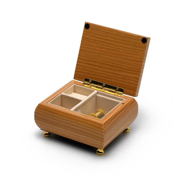 Elegant and Melodic Light Wood Music Jewelry Box