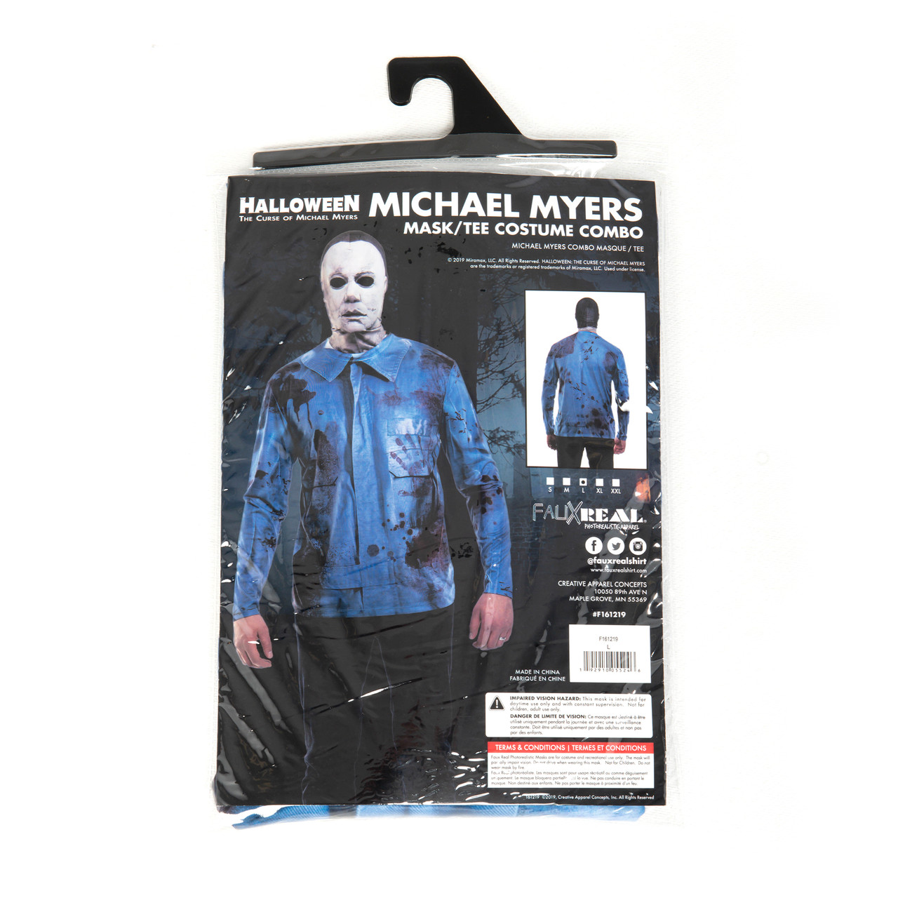 Michael Myers Mask Tee Costume Combo Faux Real