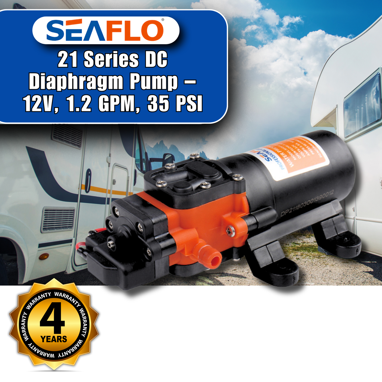 Marine Water Pump SEAFLO 24V DC Water Pressure Pump - 1.1 GPM 70 PSI For Marine RV Boat 24V Water Pump - Foto 11