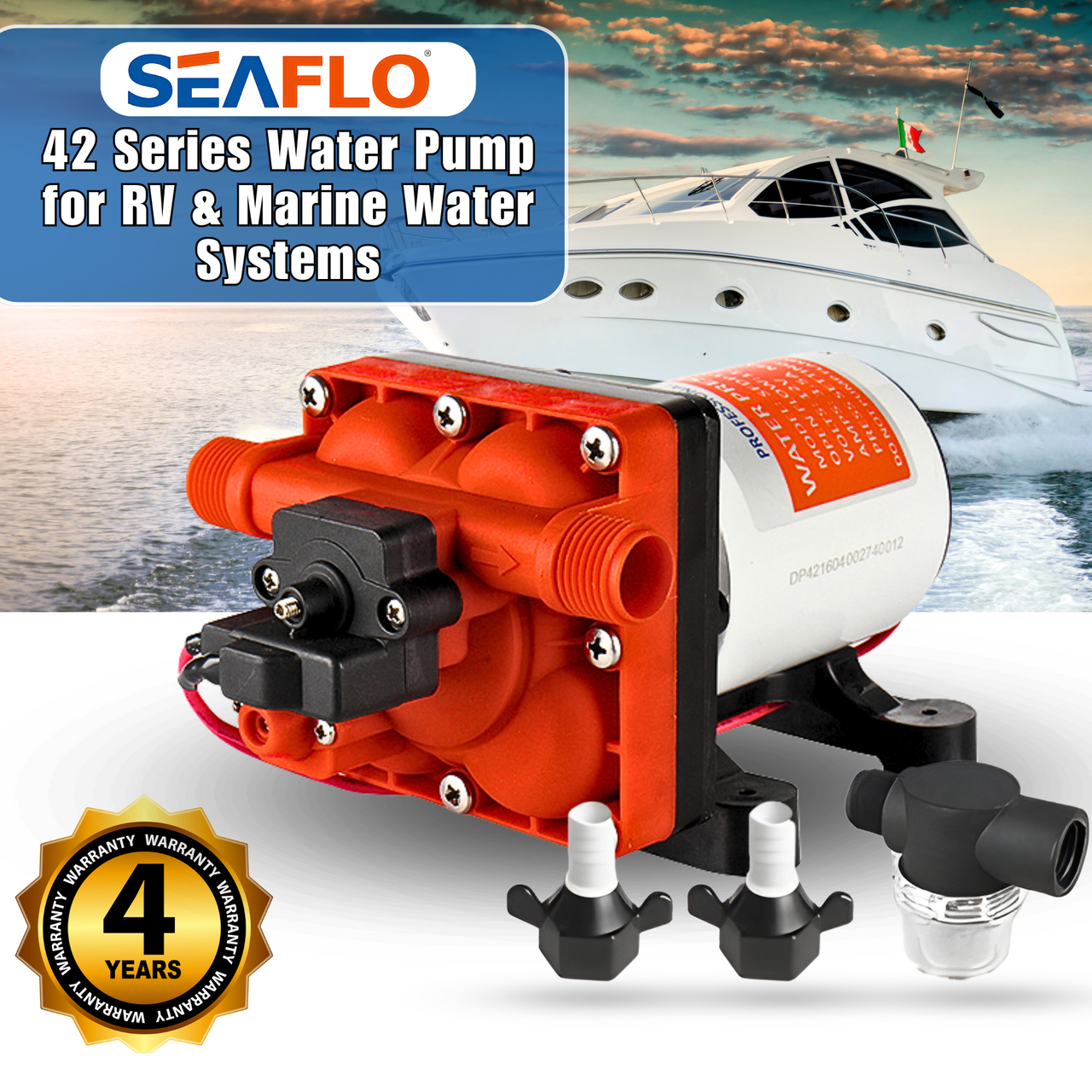 SEAFLO 42-Series Diaphragm Water Pressure Pump (3.0 GPM | 55 PSI ...