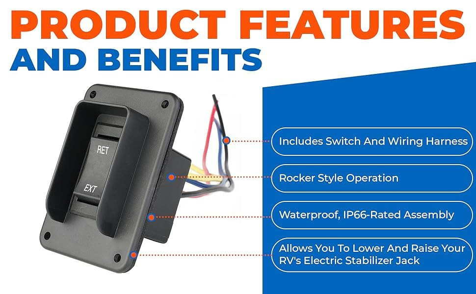 SEAFLO Momentary Reversing Polarity 30A Rocker Switch 4 Pin for ...