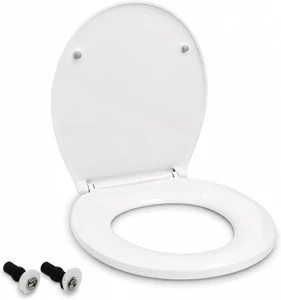 Toilet Cover Kit with Soft Close Seat, Oval Fully Plastic Replacement Seat Lid