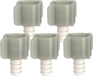 SEAFLO Plastic PEX Pipe Coupling Fitting Straight Swivel Adapter 1/2"-14 FNPT x 1/2" Barb Fitting Type - Compatible with PEX or PE-RT Pipe, Corrosion Resistant (5-Pack)