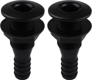 SEAFLO Thru Hull Fitting, Marine Boat, Plastic Drain Overflow Connector, Corrosion Resistant Saltwater Safe, Bilge Port Deck Outlet,(⅝,¾,1,1⅛,1¼,1½, & 2" Options)(1,2,5, &10 Packs)(White/Black)