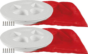 SEAFLO Deck Plate Hatch for Marine Boat Kayak Choose Size, Color and Storage Bag (4", White with Storage Bag 2-Pack)