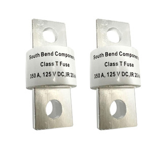 South Bend Components 350A Class T Fast Blow Fuse |350A | 125 Volts | High Current Protection for Marine, RV, Off-Grid Systems, and Battery Banks | Durable Through-Hole Mount Design (350A,2-Pack)