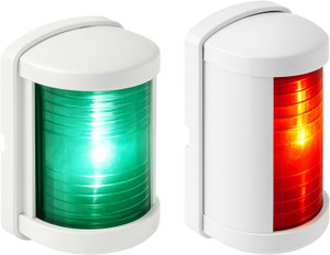 SEAFLO 11 Series Mini Sized LED Green Starboard & Red Port Navigation Light – 12V, 1W, IP67 Waterproof, 2NM Visibility for Boats Under 65 ft (20m) – 4-Year Warranty (Starboard & Port Combo/White)
