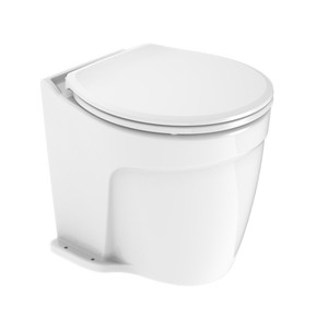 SEAFLO Deluxe Flush Electric Marine Toilets w/ 4-way Flush Panel - Smart Flushing System, Ceramic Bowl, Soft Close Seat, Quiet Flush, Macerator Pump (Choose Fresh/Raw Water and 12V/24V Options)