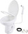 SEAFLO Porcelain RV Toilet with Sprayer Attachment - Elongated Bowl 19” Inch Residential Height, Gravity Flush, Foot Pedal Soft Close Seat Camper Motorhome Easy Install 4 -year Warranty SFRTCH-02-02