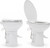 SEAFLO Porcelain RV Toilet with Sprayer Attachment - Elongated Bowl 19” Inch Residential Height, Gravity Flush, Foot Pedal Soft Close Seat Camper Motorhome Easy Install 4 -year Warranty SFRTCH-02-02