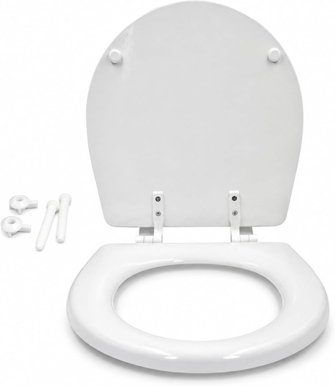 Compact Toilet Cover Kit, Wood Oval Replacement Seat Lid