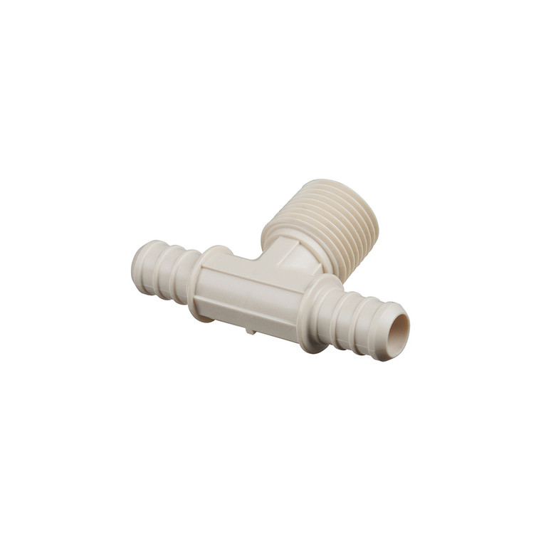 SEAFLO PEX Pipe  1/2" x 1/2" x 1/2" MNPT Tee fitting, Size 1/2"-14MNPT×1/2"Barb×1/2"Barb, 01 series