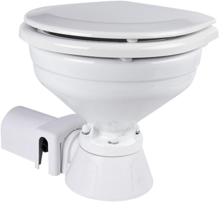 SEAFLO 12V Electric Marine Toilet - Compact Size, Self Priming, Macerator, Switch Panel Control, Ceramic Bowl, Boat Yacht Toilet, 4 Year Warranty