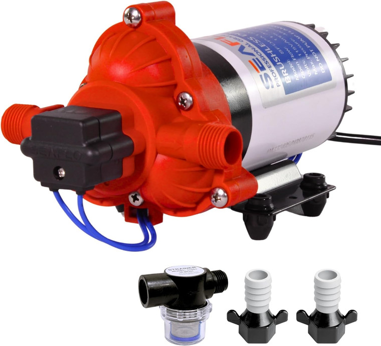 SEAFLO 33W Series 115V AC, 3.0 GPM, 45 PSI Brushless Automatic Demand Diaphragm Water Pressure Pump – Ultra Quiet Operation, Self-Priming, Overload Protection, NSF & UL Certified- 4 Year Warranty!