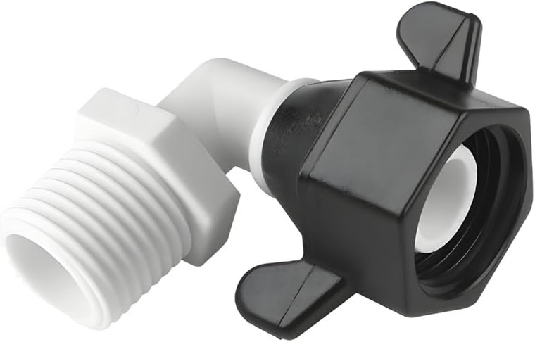 SEAFLO (NO: 51F04) 1/2"-14 FNPT x 1/2" Threaded Angled Universal Pump Fitting for SHURFLO, SEAFLO, Circle River, Johnson, Jabsco, FLOJET, REMCO, Lippert, USA ADVENTURE and other Pumps (1-Pack)