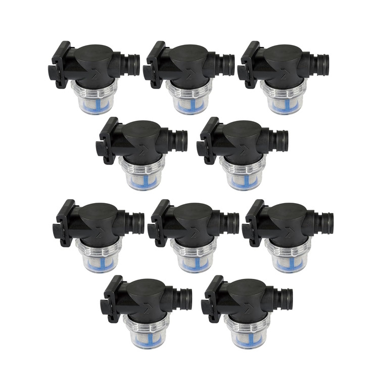 SEAFLO Inline Water Pump Filter 52S02-3/4" Male Quick Attach with 1/2" Hose Barb, 50 MeshSteel Strainer with Plastic Shell, Fits SEAFLO 56 Series Pumps, RV, Marine, Agriculture, Lawn Care (10-Pack)