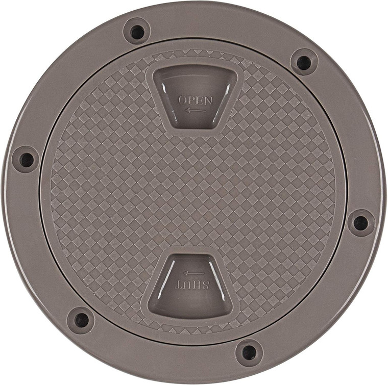 SEAFLO 4" - 6" Tan Circular Non Slip Inspection Hatch with Detachable Cover and Foam Seal