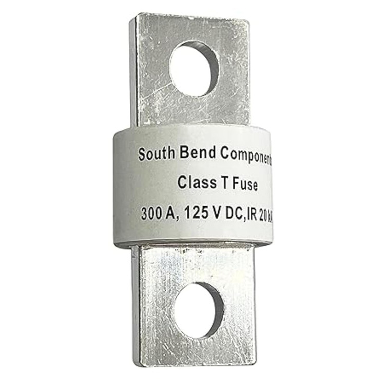 South Bend Components 300A Class T Fast Blow Fuse | 300A | 125 Volts | High Current Protection for Marine, RV, Off-Grid Systems, and Battery Banks | Durable Through-Hole Mount Design
