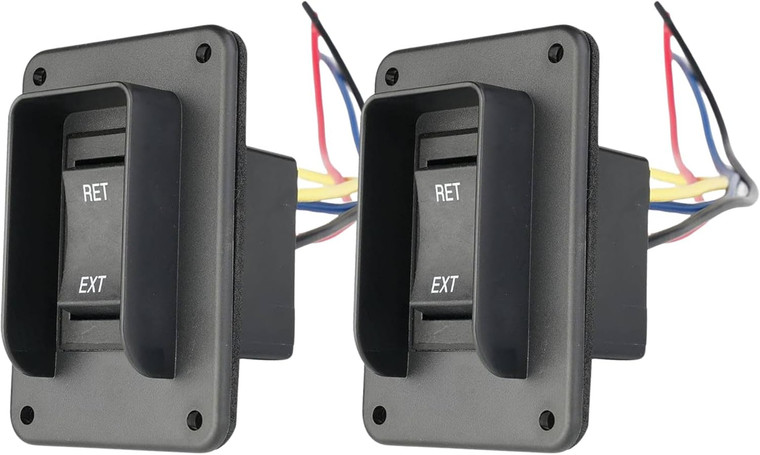 SEAFLO Stabilizer Jack Switch Power Rocker Switch, MAX 30 Amps, 12V/24V, Extend-Retract, 4 Pin Wire Harness, Momentary Reversing Polarity, IP68-Waterproof for RV Boat Truck, 4 Year Warranty (2-Pack)