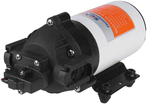 SEAFLO 12V 1.8 GPM 80 PSI 35-Series DC Diaphragm Pump – Self-Priming High-Pressure Water Pump for RVs, Boats, Agriculture, and Cleaning – Quiet Operation, Run-Dry Safe, Built-In Pressure Switch