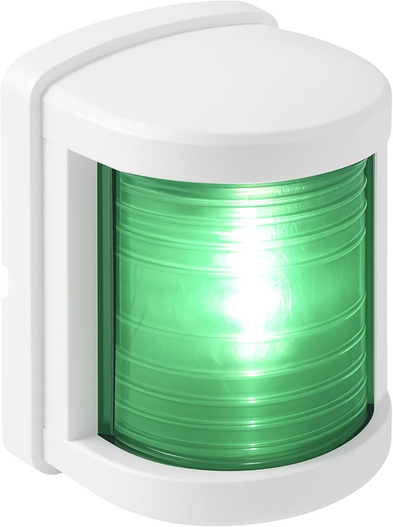 SEAFLO 11 Series Regular Sized LED Green Starboard Navigation Light – 12V, 1W, IP67 Waterproof, 2NM Visibility, High-Brightness, for Boats Under 65 ft (20m) – 4-Year Warranty (Starboard/White)