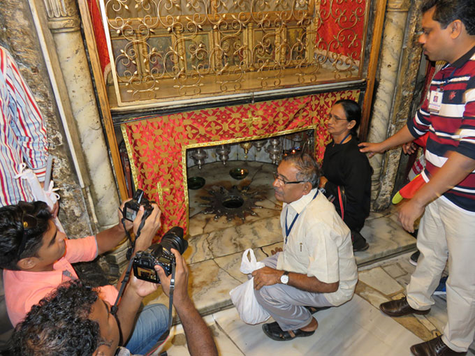 The altar at the site of the birth of Jesus