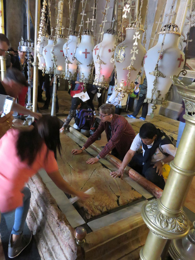 Pilgrims at the Ttone of Annointing