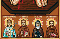 saints at the foot of the San Damiano Crucifix