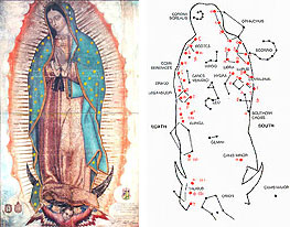 the heavens on the cloak of Our Lady