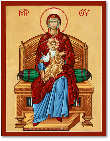Blessed Virgin Mary Icons: Virgin Enthroned Icon | Monastery Icons