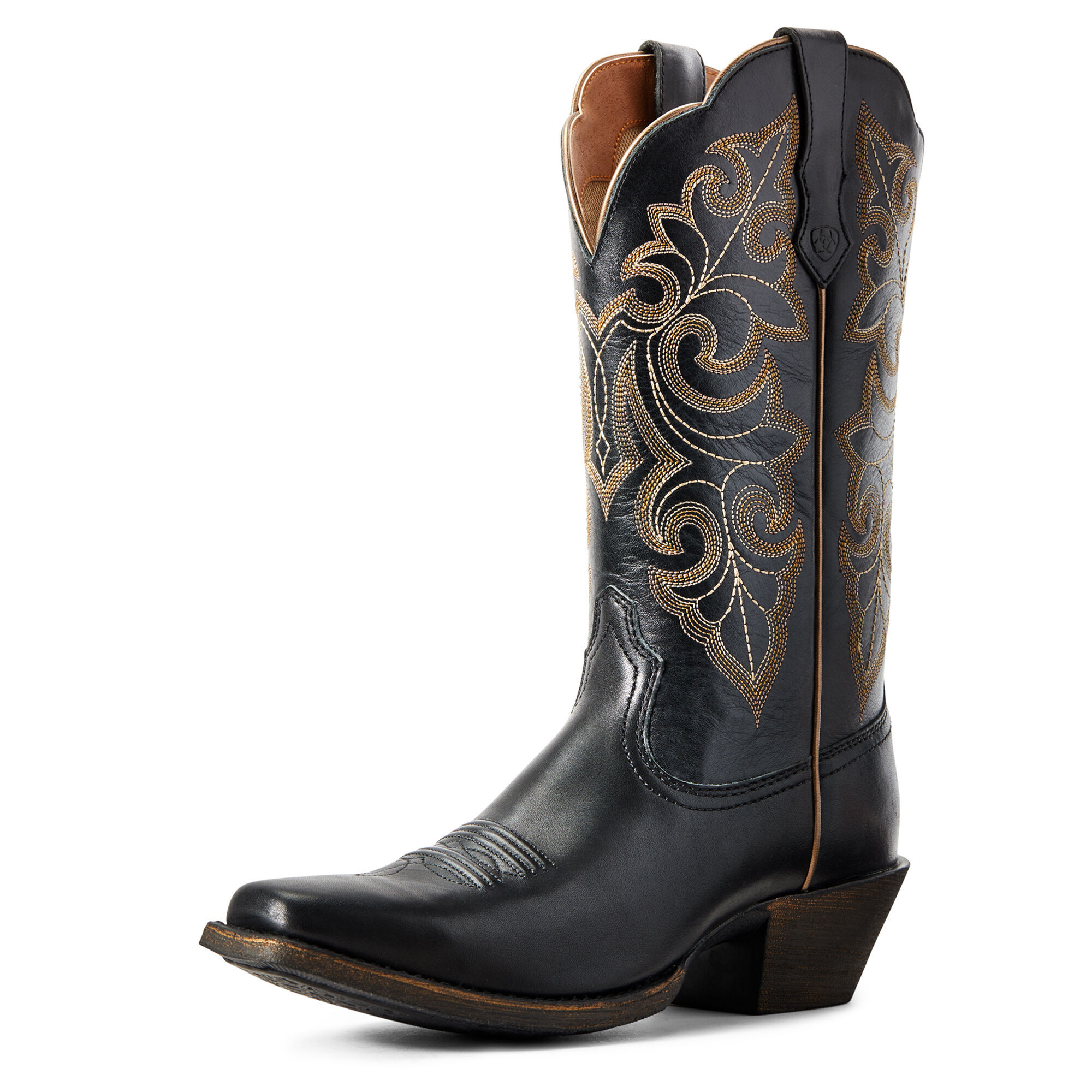 black square toe western boots