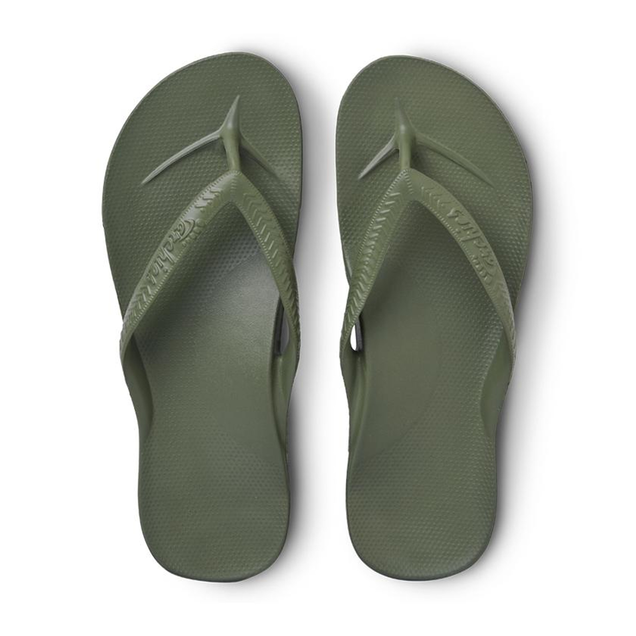 Khaki Olive Arch Support Flip Flops - The Boot Life, LLC