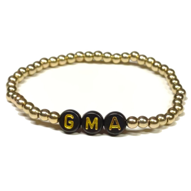 GMA Black & Gold Beaded Bracelet