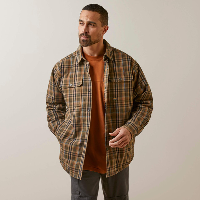 Rebar Flannel Insulated Shirt Jacket Wren Plaid
