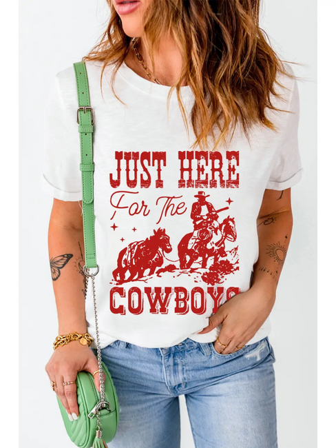 Women's Just Here For the Cowboys Tee