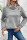 Women's Asymmetric Button Sweatshirt Gray 