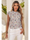 Women's Floral Button Neck Ruffle Blouse