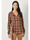 Women's Washed Plaid Shirt Burgundy/Caramel