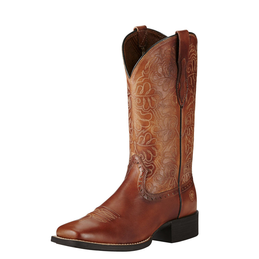 Brown Square Toe Cowgirl Boot by Ariat