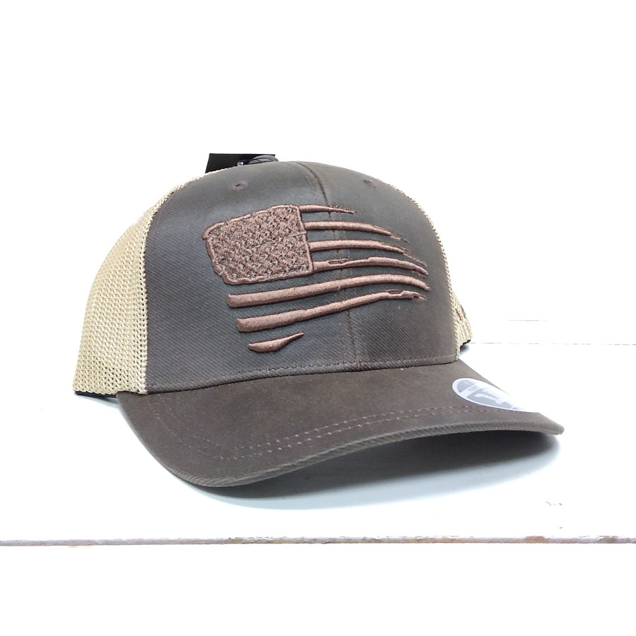 ariat flag Ariat Snap Mesh Hat Embroidered Flag Brown Oilskin hat ariat flag Ariat Snap Mesh Hat Embroidered Flag Brown Oilskin hat