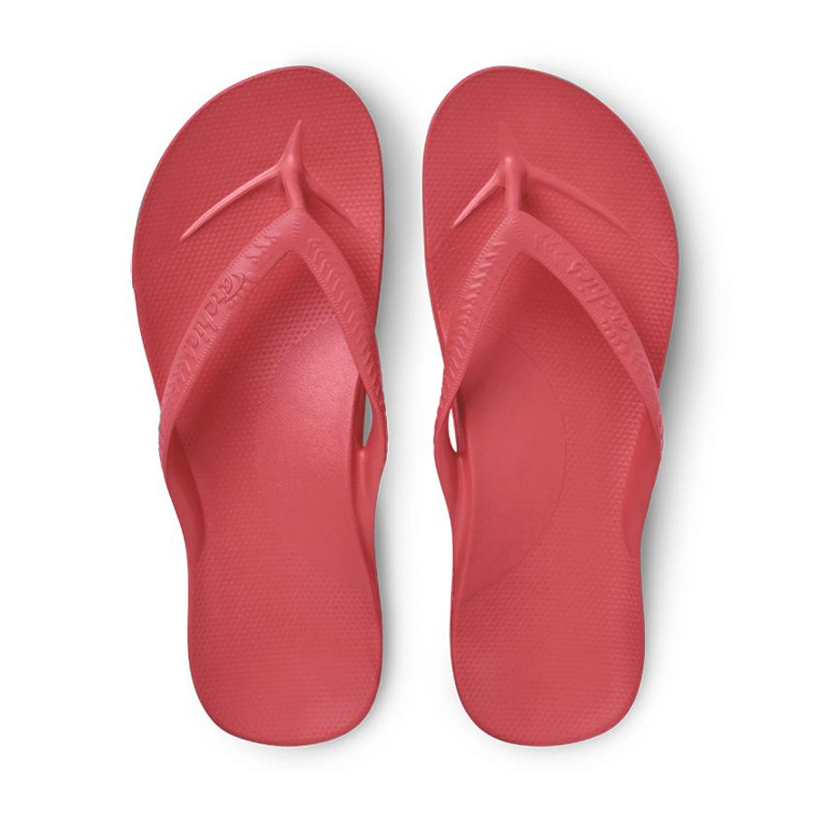 Coral Red Orthotic Flip Flops