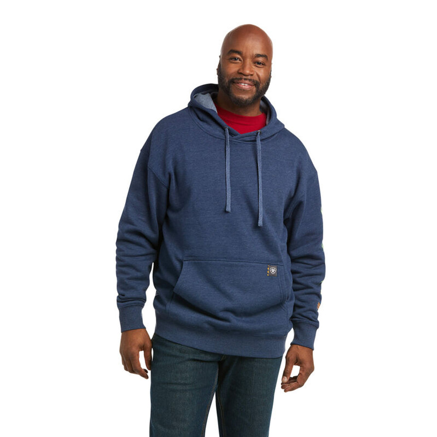 Rebar Graphic Hoodie Navy Heather/Lime