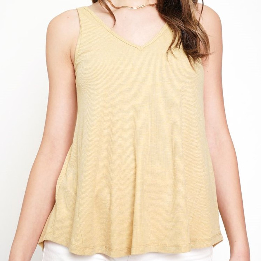 Ribbed Swing Tank Faded Yellow