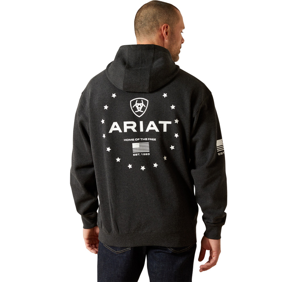 Men's Ariat Sponsor Patriot Hoodie Charcoal Heather